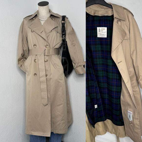 Vintage London Fog Trench Coat with Removable Lining Light Academia Size 10 Pet - Picture 1 of 8